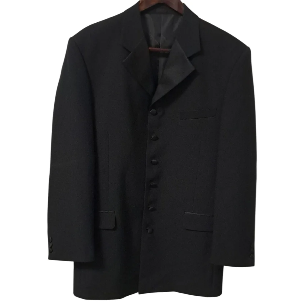 Stacy Adams Black Tuxedo Jacket 40L Peak Lapel Formal